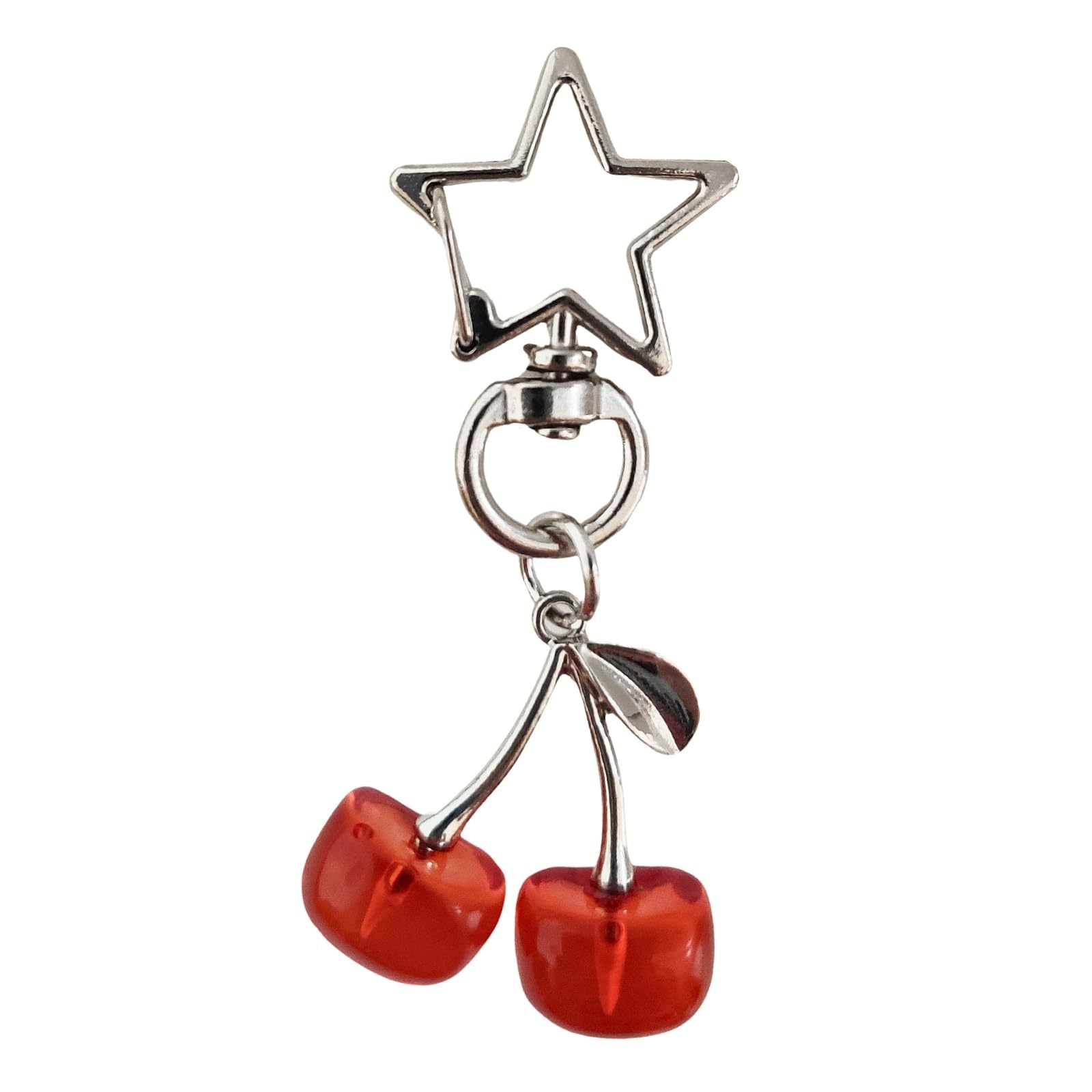 Wholesale Cross-border hot sale simulation cCute Fruit Bag Cell Phone Decoration Keychainherry pendant keychain cute ins fruit bag mobile phone decorations star pendant